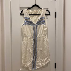 Grecian style white dress with beading size 8